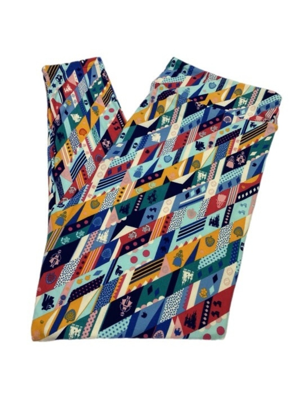 Lularoe Disney Princess Castle Pattern Leggings Sz T&C - Snow White
